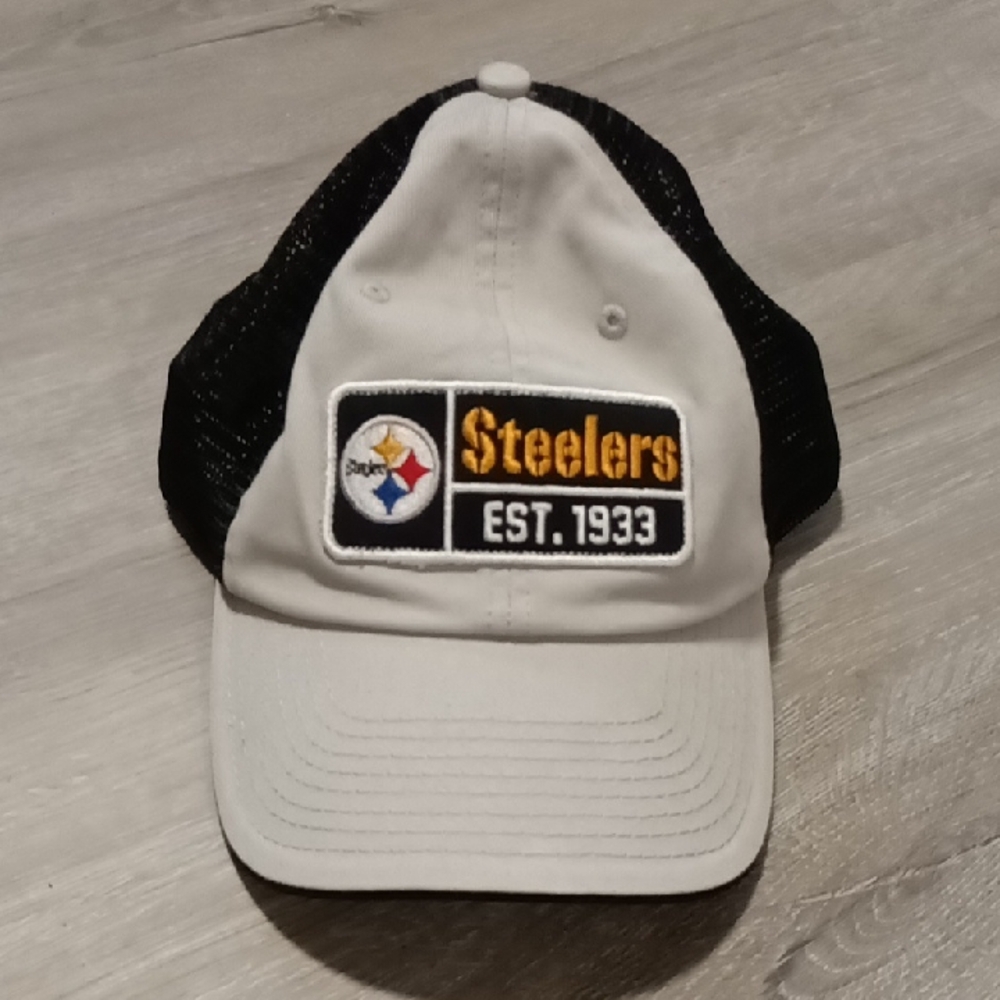 Steelers Grey & Black Patch Est. 1933 Trucker Hat